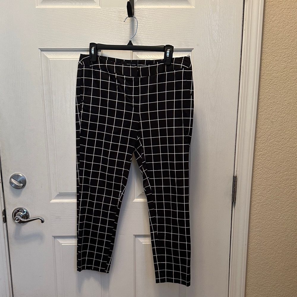 Amanda & Chelsea Black and White Grid Pants